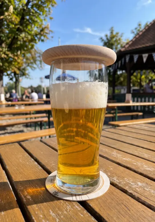 Bierglasdeckel Buchenholz